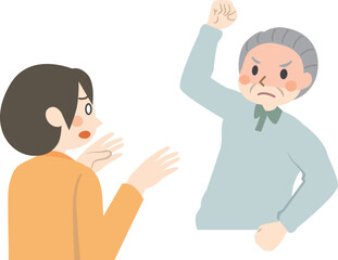 暴力をふるう高齢者