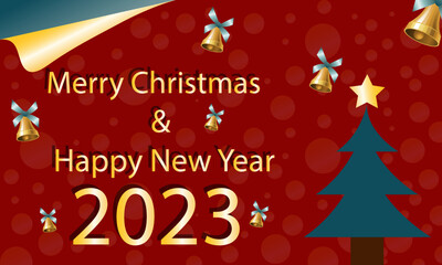 Celebrating Merry Christmas and New Year 2023 Background Images that can be used for greeting cards and wallpapers. Illustration Stock Image