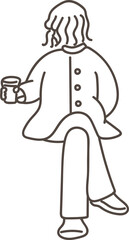 カフェで休憩する女の子
