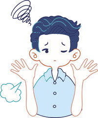 お手上げ状態の人物のベクターイラストレーション