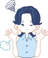 お手上げ状態の人物のベクターイラストレーション