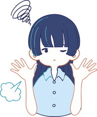 お手上げ状態の人物のベクターイラストレーション