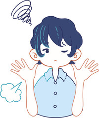 お手上げ状態の人物のベクターイラストレーション