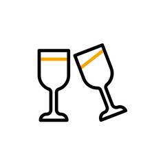 wine glass concept line icon. Simple element illustration. wine glass concept outline symbol design.