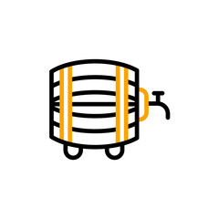 Wooden barrel concept line icon. Simple element illustration. Wooden barrel concept outline symbol design.