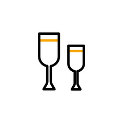 wine glass concept line icon. Simple element illustration. wine glass concept outline symbol design.