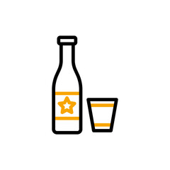 Cola bottle concept line icon. Simple element illustration. Cola bottle concept outline symbol design.