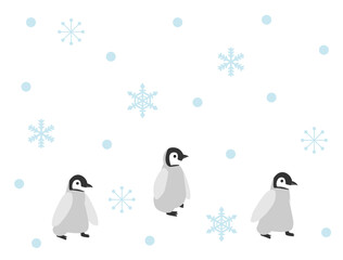 歩いているペンギンのイラスト