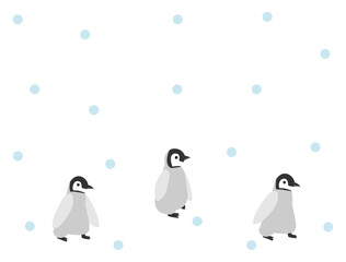 歩いているペンギンのイラスト