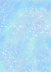 青空に雪が舞う背景画像