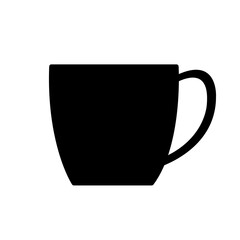 black coffee cup or teacup icon.