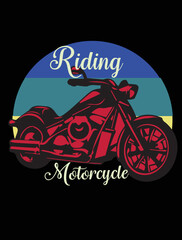 Motorcycle Riding T-shirt Design, color changeable and printable