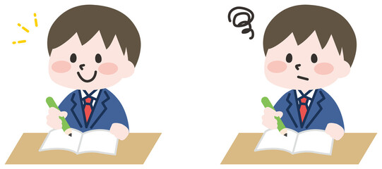 勉強をする子どものイラスト