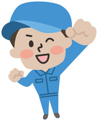 Obraz premium 外国人の作業員のイラスト