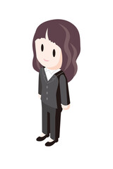 スーツを着て仕事をする若い女性