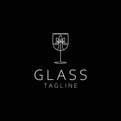 Glass logo design icon tamplate