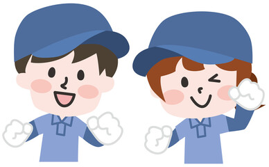 引越し作業員の男女 