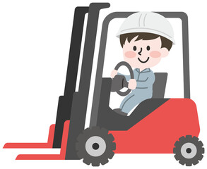 フォークリフトを運転する男性 