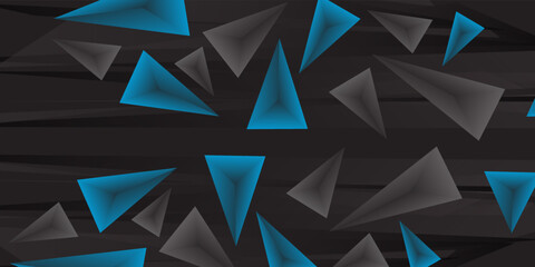 Obraz premium Abstract blue and black triangle background