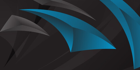 Abstract blue and black triangle background