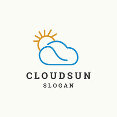 Cloud sun logo icon design template vector illustration