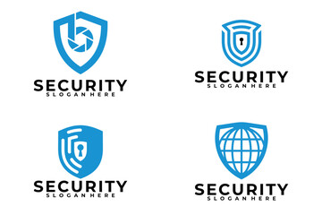 set of security shield logo vector design template
