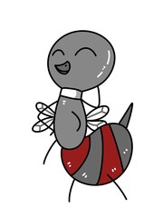 cute mosquito cartoon on white background