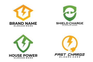 set of charge logo vector design template