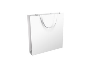 Isolated golden shopping bag with white handle on transparent background