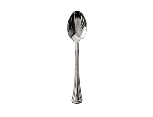 Isolated utensil silver spoon on transparent background