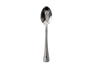 Isolated utensil silver spoon on transparent background