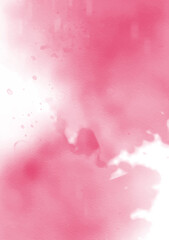 abstract bright pink watercolor splashes with space