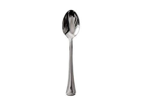 Isolated utensil silver spoon on transparent background