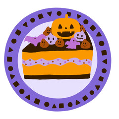 ハロウィンの南瓜とお化けの賑やかケーキ