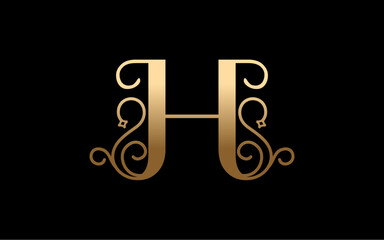 Letter H Elegant Luxury Logo Design