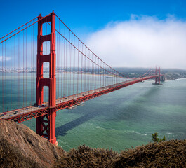 A foggy summers day over San Francisco, California