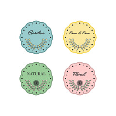 natural garden badge set logo design