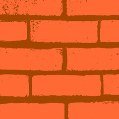 Orange brick wall vector background. Vector illustration