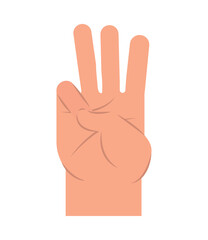 hand show three fingers gesture
