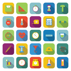 Measuring color icons with long shadow