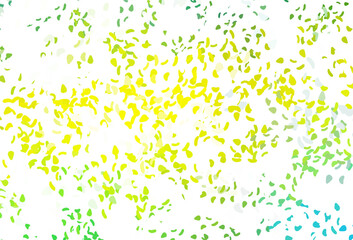 Light green, yellow vector texture with random forms.