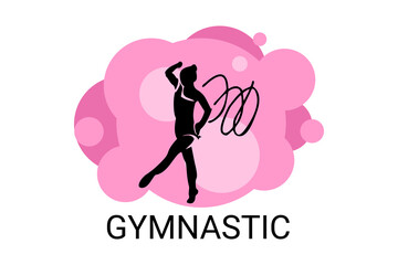 gymnastic sport vector line icon. practice gymnastic. sport pictogram, vector illustration.