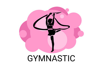 gymnastic sport vector line icon. practice gymnastic. sport pictogram, vector illustration.