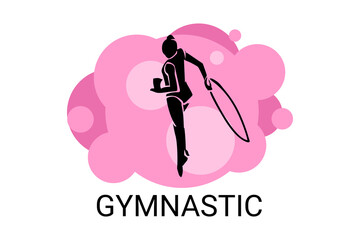 gymnastic sport vector line icon. practice gymnastic. sport pictogram, vector illustration.