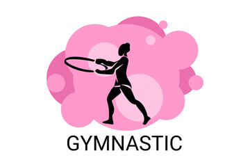 gymnastic sport vector line icon. practice gymnastic. sport pictogram, vector illustration.