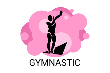 gymnastic sport vector line icon. practice gymnastic. sport pictogram, vector illustration.