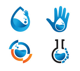 water or drink logo template design vector