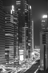 Downtown of Hong Kong city at night