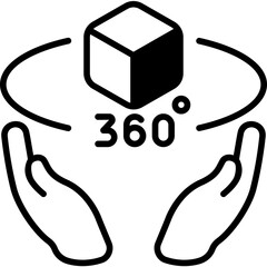 3d solid line icon