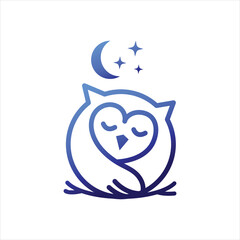 Owl sleep logo design. Owl sleep for mattress business